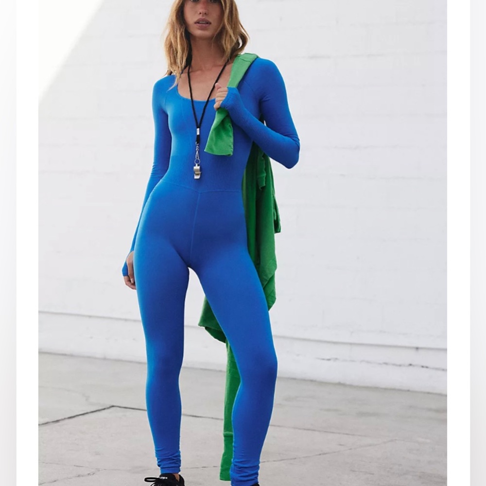 Free people movement Good Karma Long-Sleeve Onesie. Classic blue